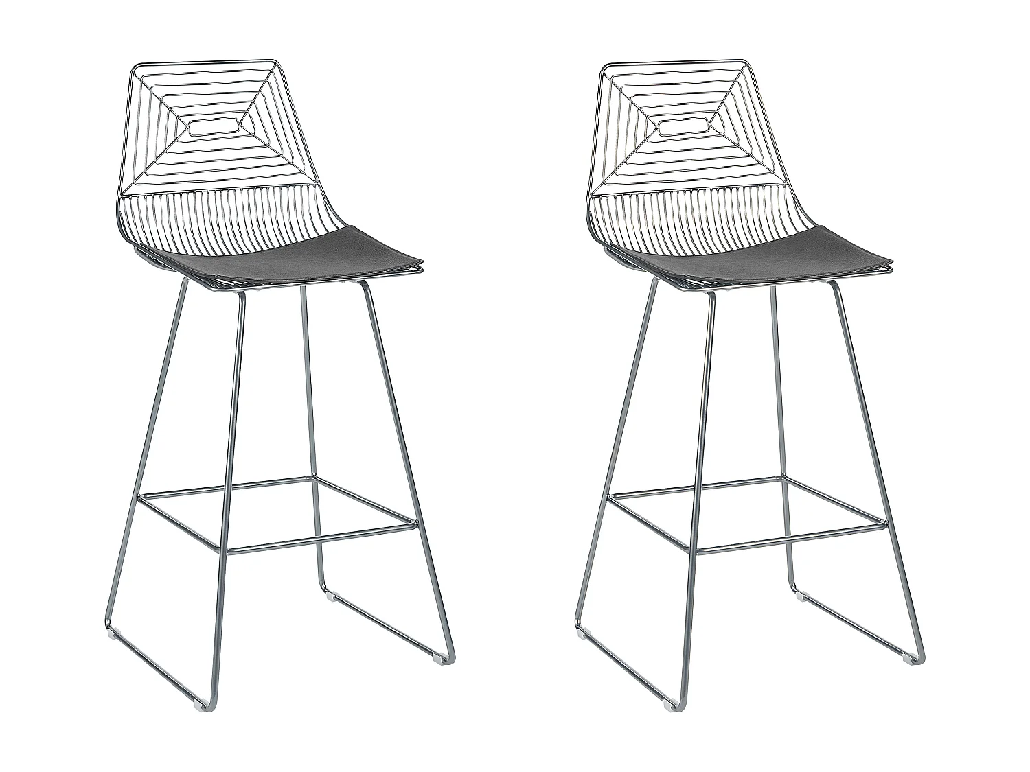 Lot de 2 chaises de bar BISBEE Métal Argenté