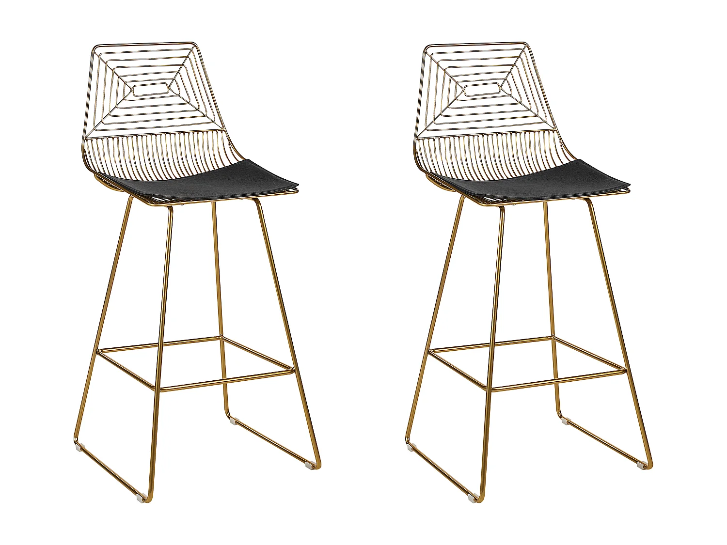 Lot de 2 chaises de bar BISBEE Métal Doré