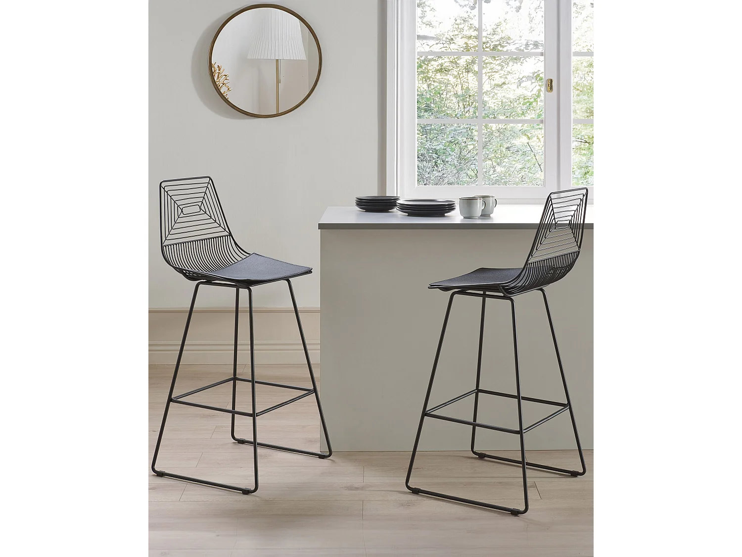 Lot de 2 chaises de bar BISBEE Métal Noir