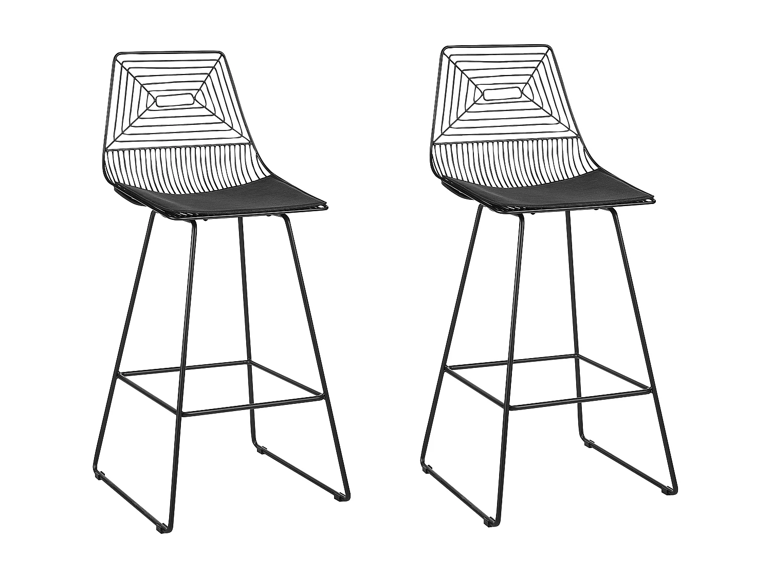 Lot de 2 chaises de bar BISBEE Métal Noir