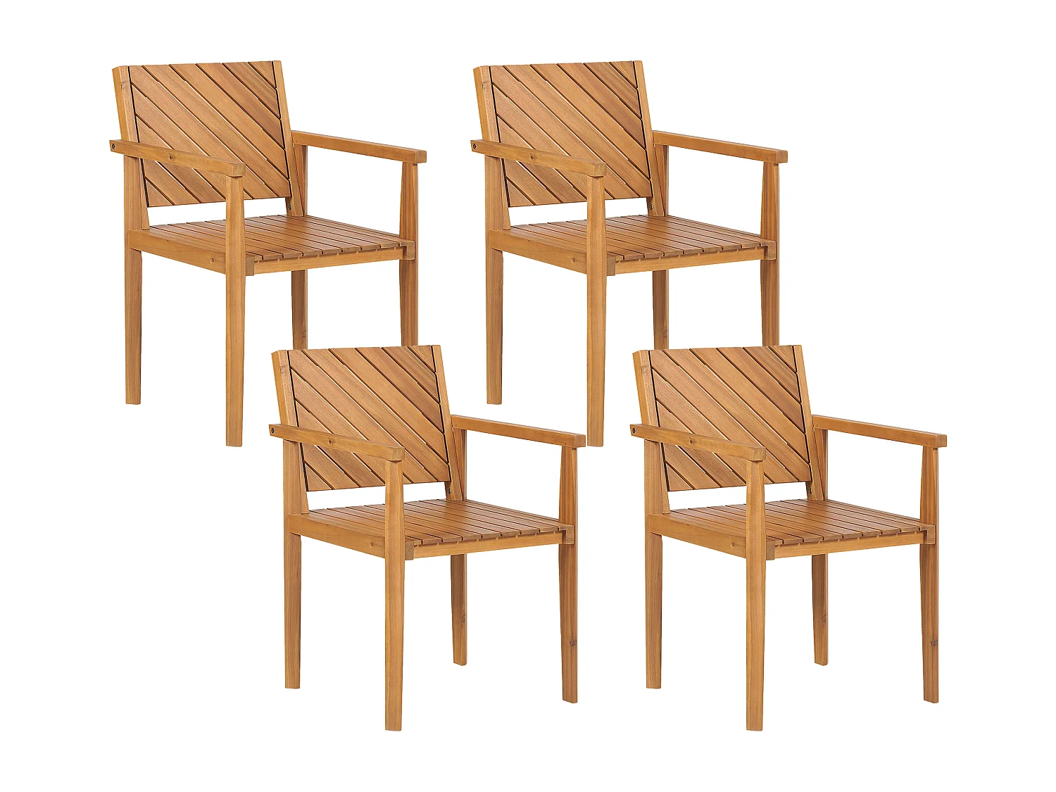 Set van 4 tuinstoelen BARATTI Acaciahout Bruin