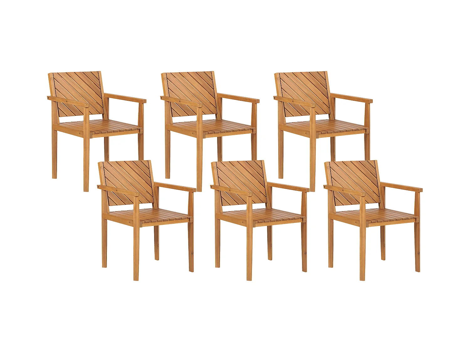 Lot de 6 chaises de jardin BARATTI Acacia Marron