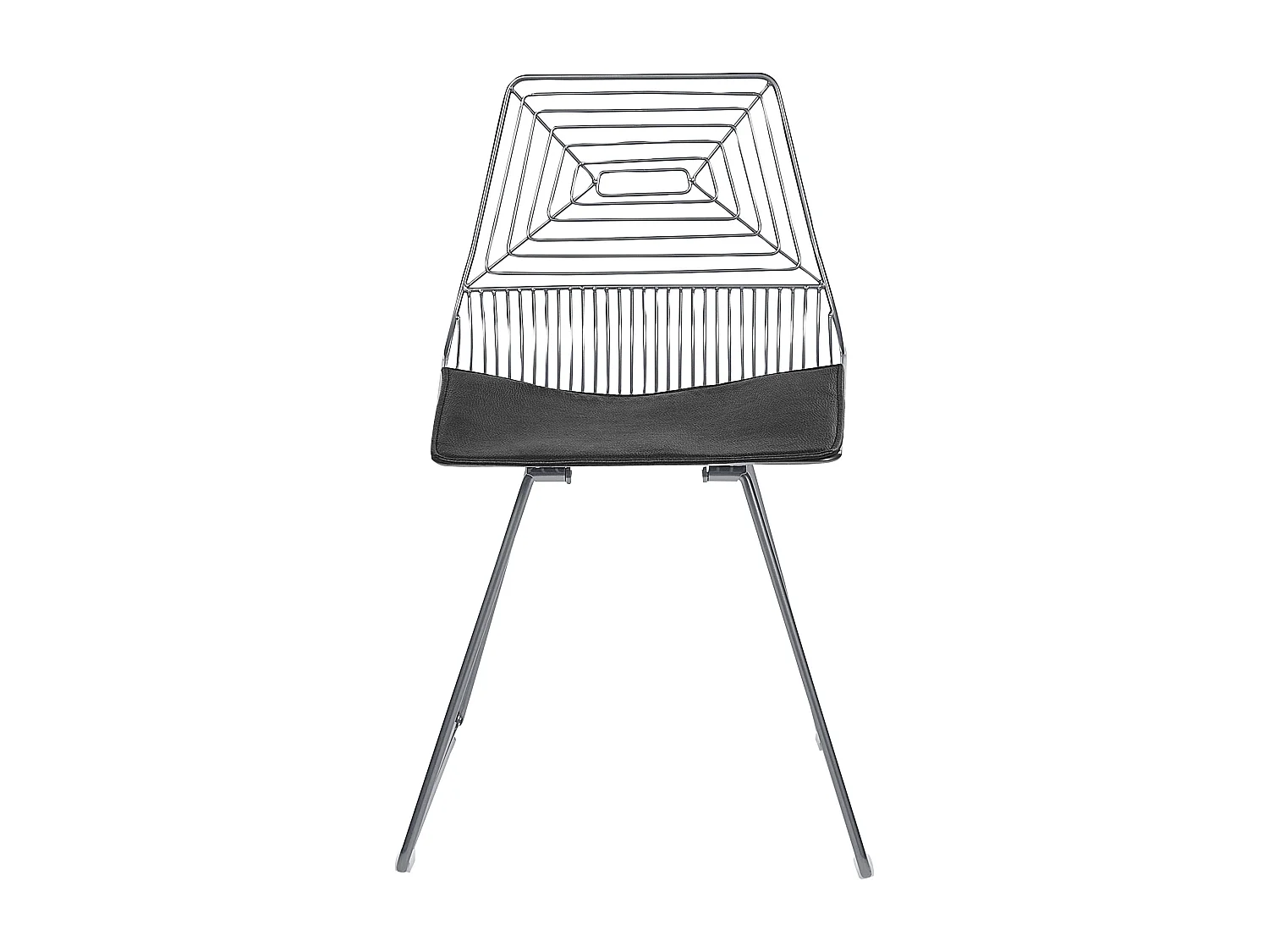 Lot de 2 chaises de salle à manger BEATTY Métal Argenté