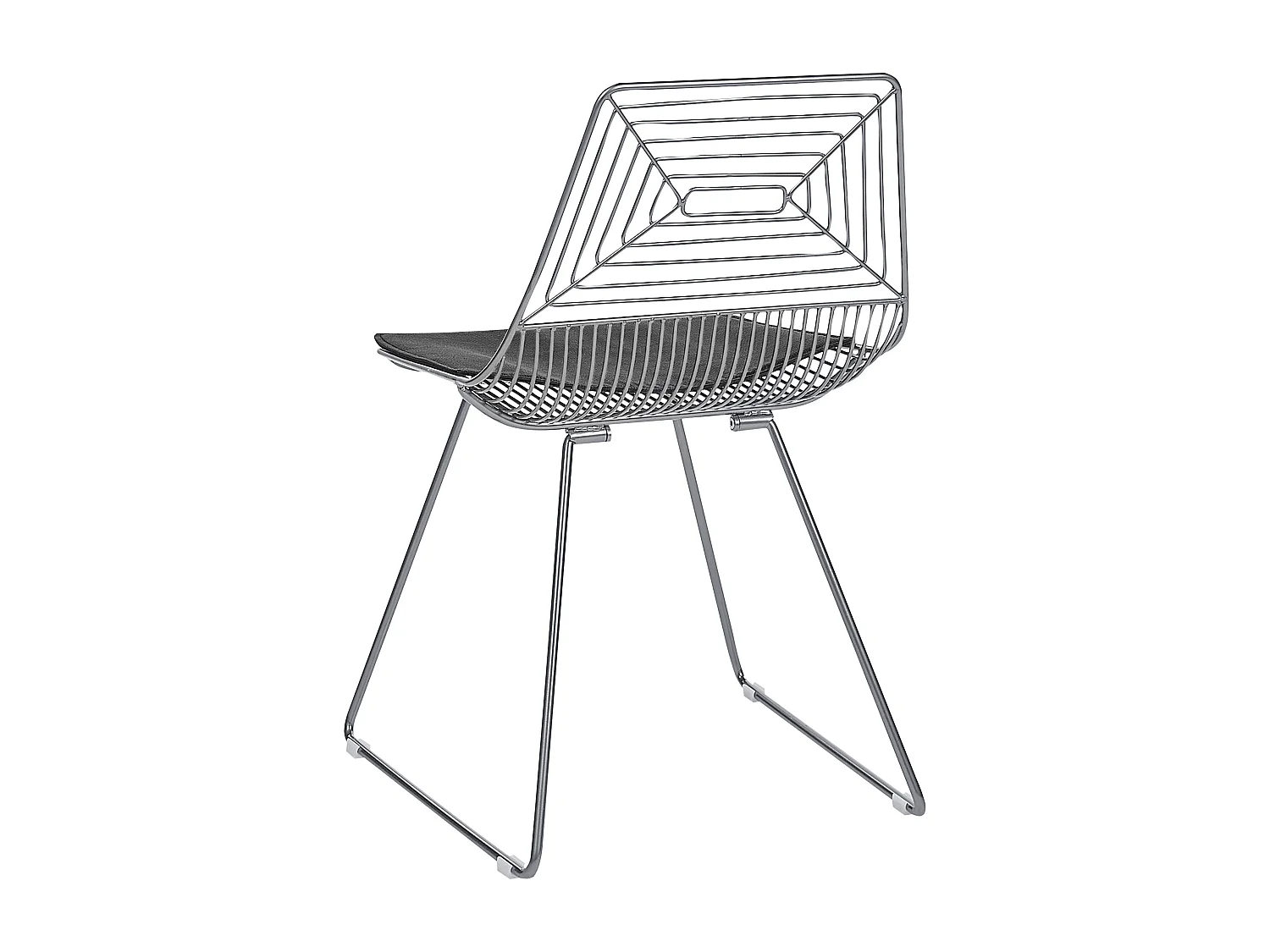 Lot de 2 chaises de salle à manger BEATTY Métal Argenté