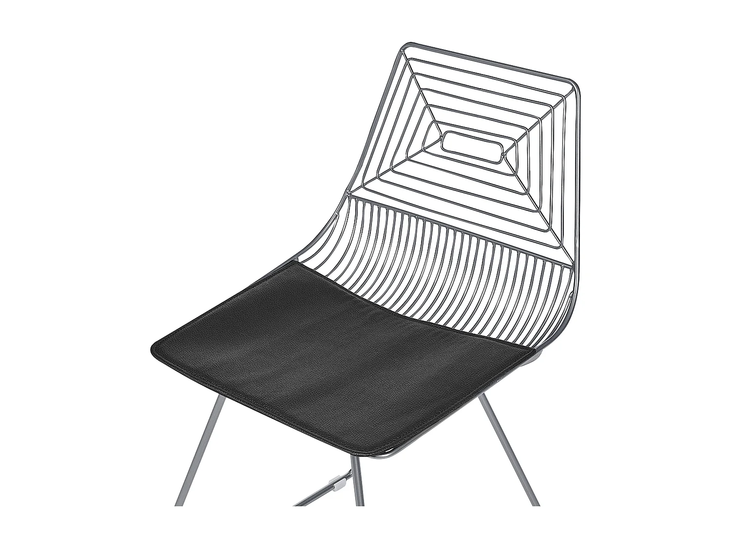 Lot de 2 chaises de salle à manger BEATTY Métal Argenté