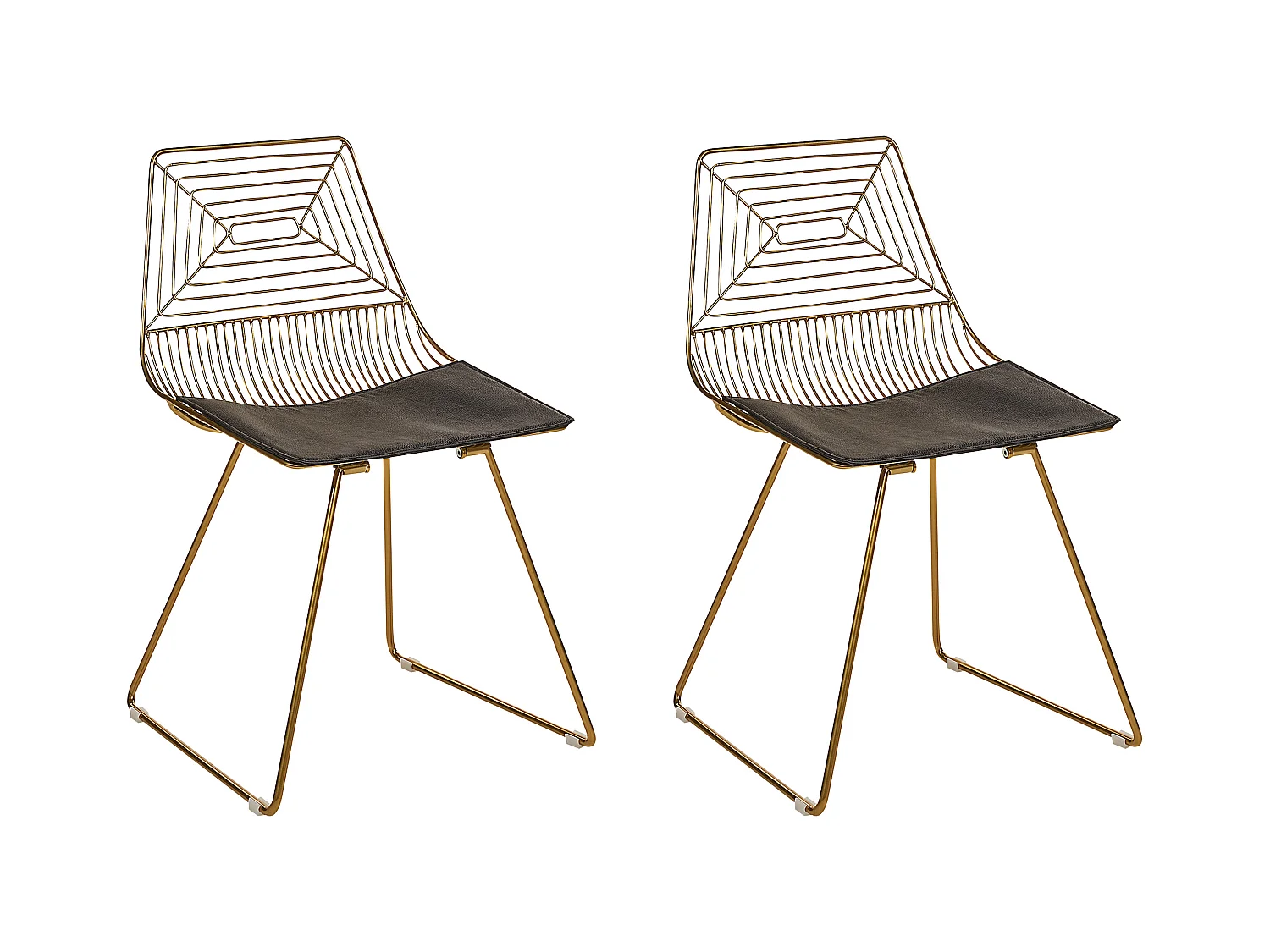Lot de 2 chaises de salle à manger BEATTY Métal Doré