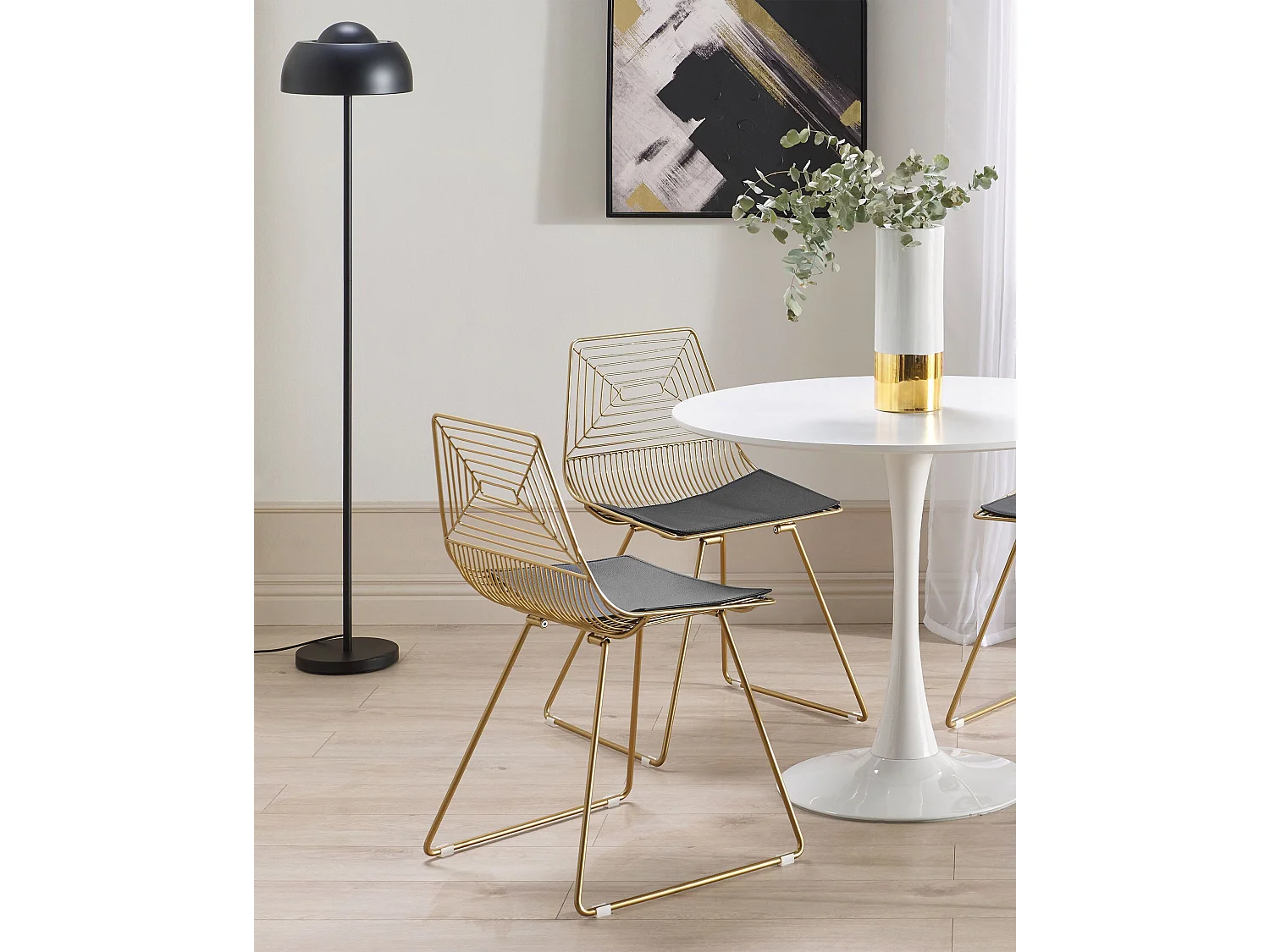 Lot de 2 chaises de salle à manger BEATTY Métal Doré