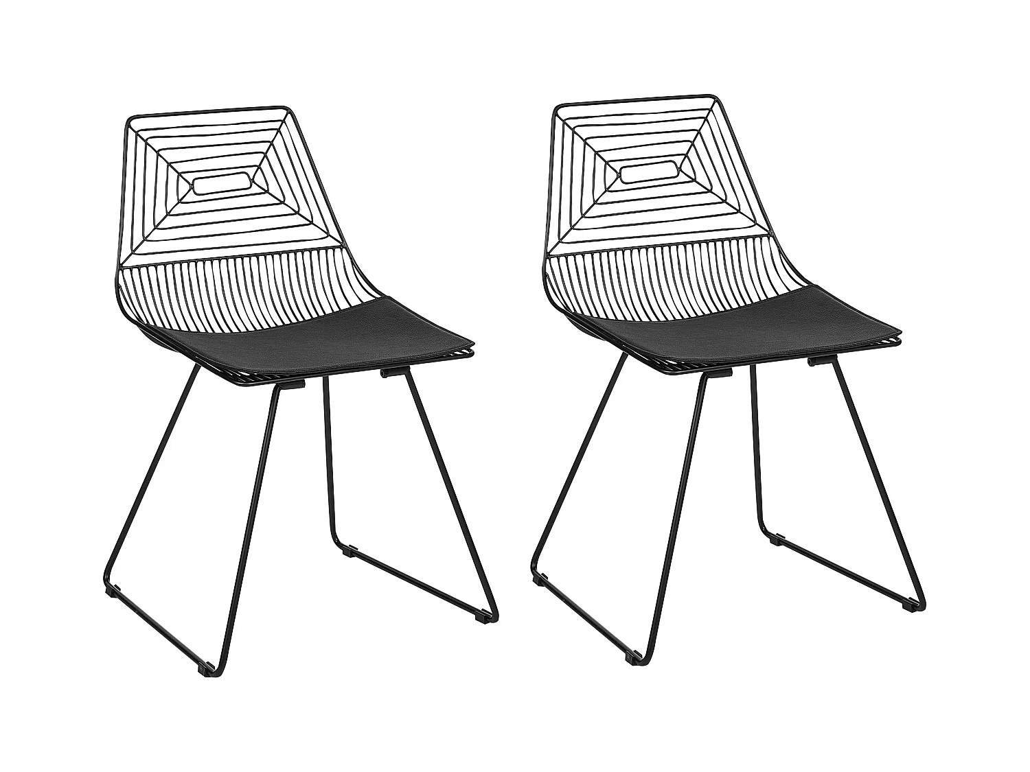 Set van 2 eetkamerstoelen BEATTY Metaal Zwart