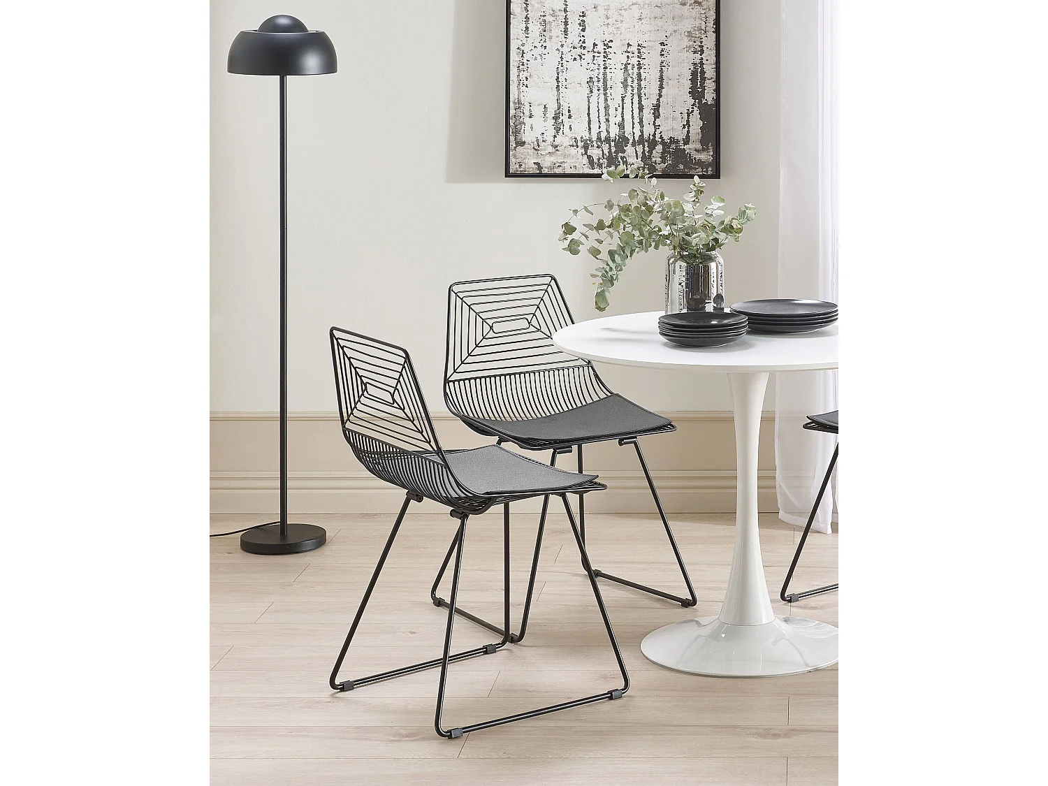 Conjunto de 2 cadeiras de jantar BEATTY Metal Preto