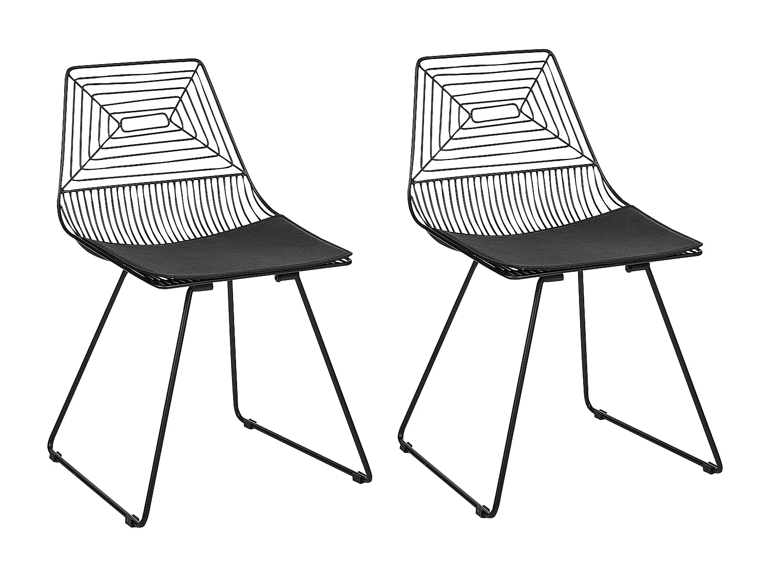 Lot de 2 chaises de salle à manger BEATTY Métal Noir