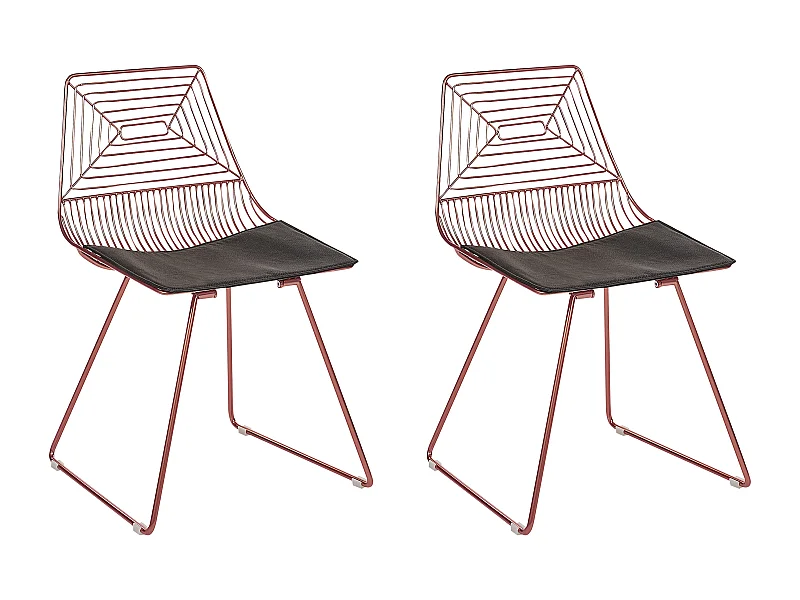 Lot de 2 chaises de salle à manger BEATTY Métal Rose doré