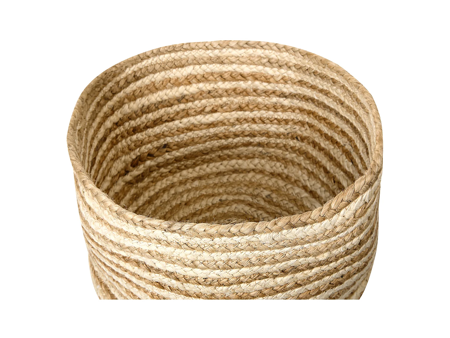 Set aus 3 handgefertigten natürlichen Jutekörben Kahu