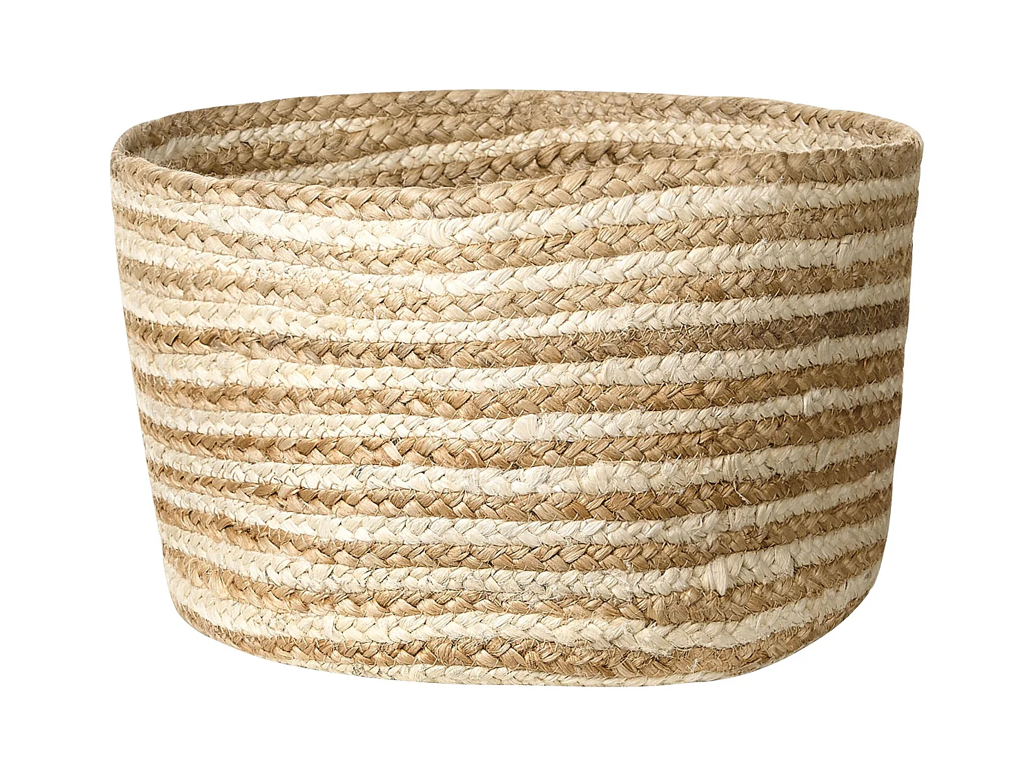 Set aus 3 handgefertigten natürlichen Jutekörben Kahu