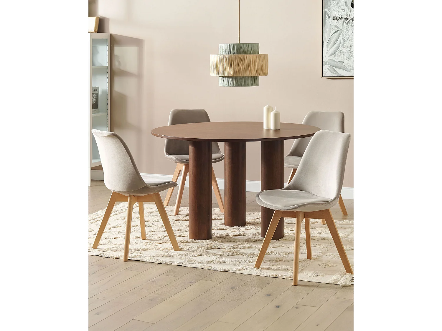 Conjunto de 2 cadeiras de jantar DAKOTA II Veludo Taupe