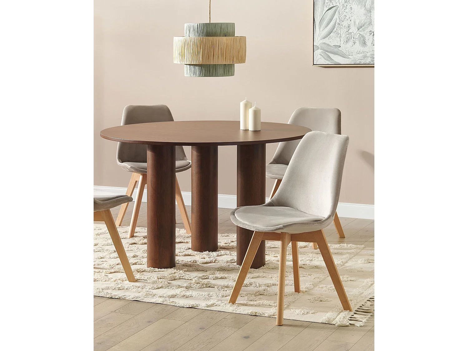 Lot de 2 chaises de salle à manger DAKOTA II Velours Taupe