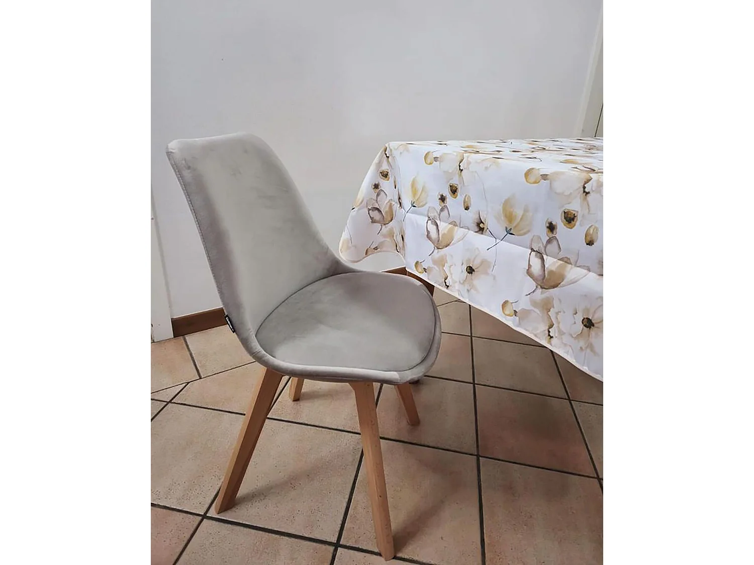 Set van 2 eetkamerstoelen DAKOTA II Fluweel Taupe