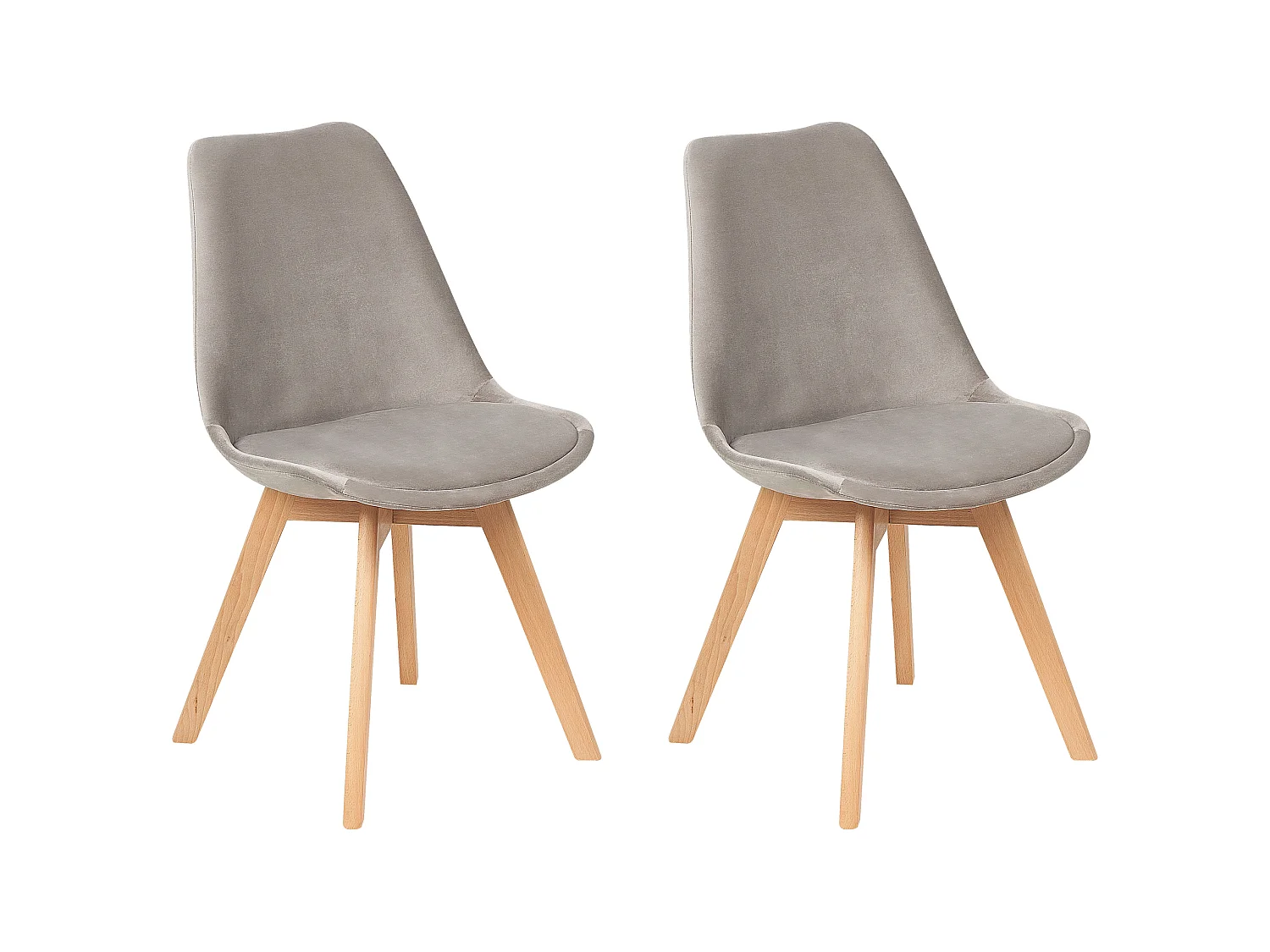 Lot de 2 chaises de salle à manger DAKOTA II Velours Taupe