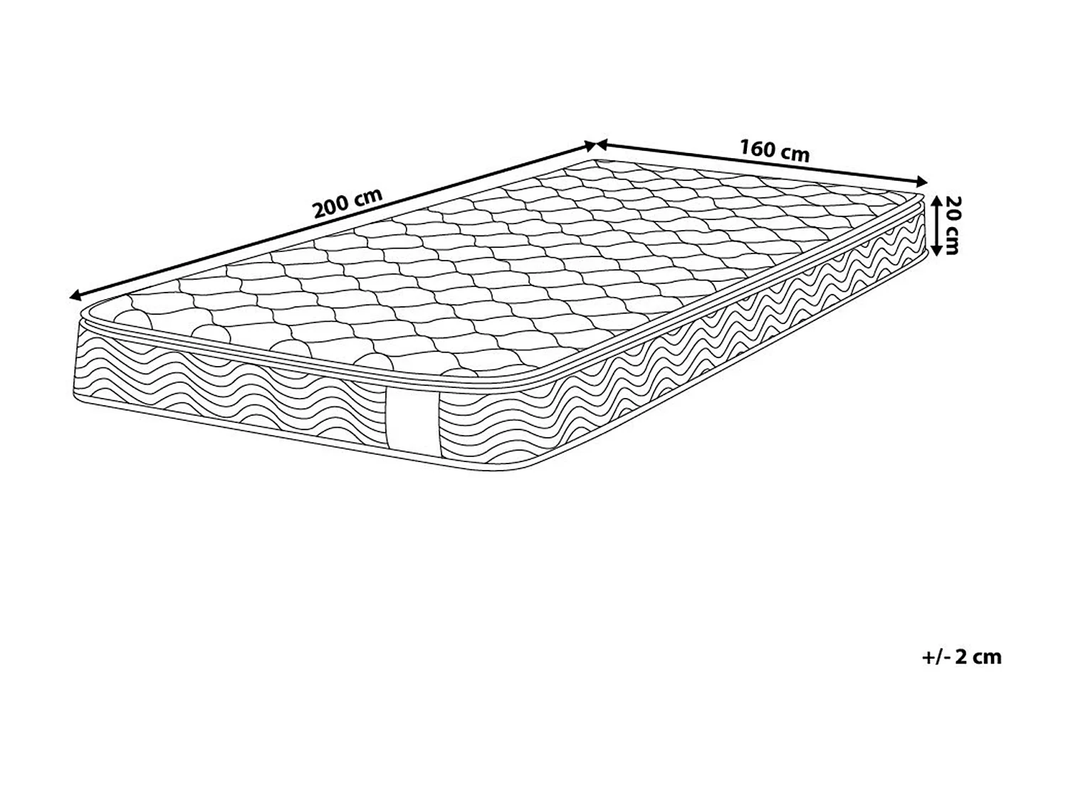 Materasso a molle insacchettate SPLENDOUR Duro 160 x 200 cm