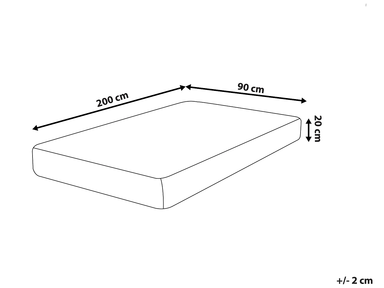 Matelas en mousse à mémoire de forme 90 x 200 cm PEARL