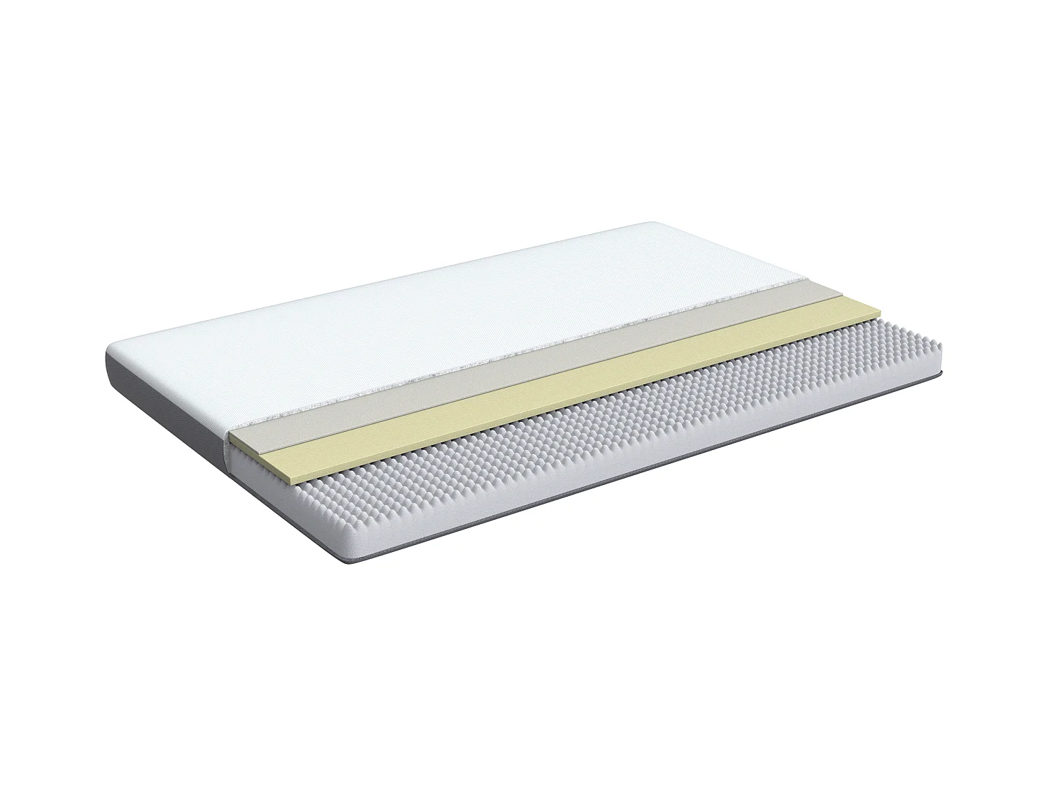 Bequeme Matratze Doppelfarbe weiß/grau Polyester 90 x 200 cm Piccolo