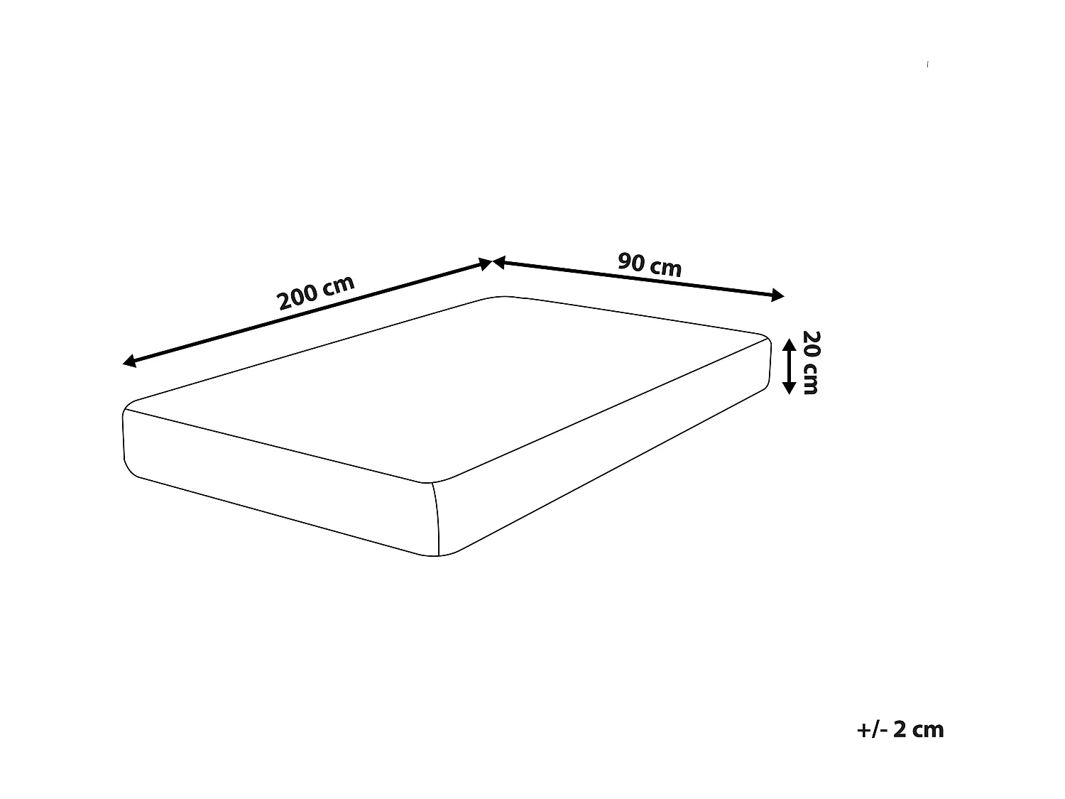 Gelschuimmatras met afneembare hoes 90 x 200 cm medium ALLURE