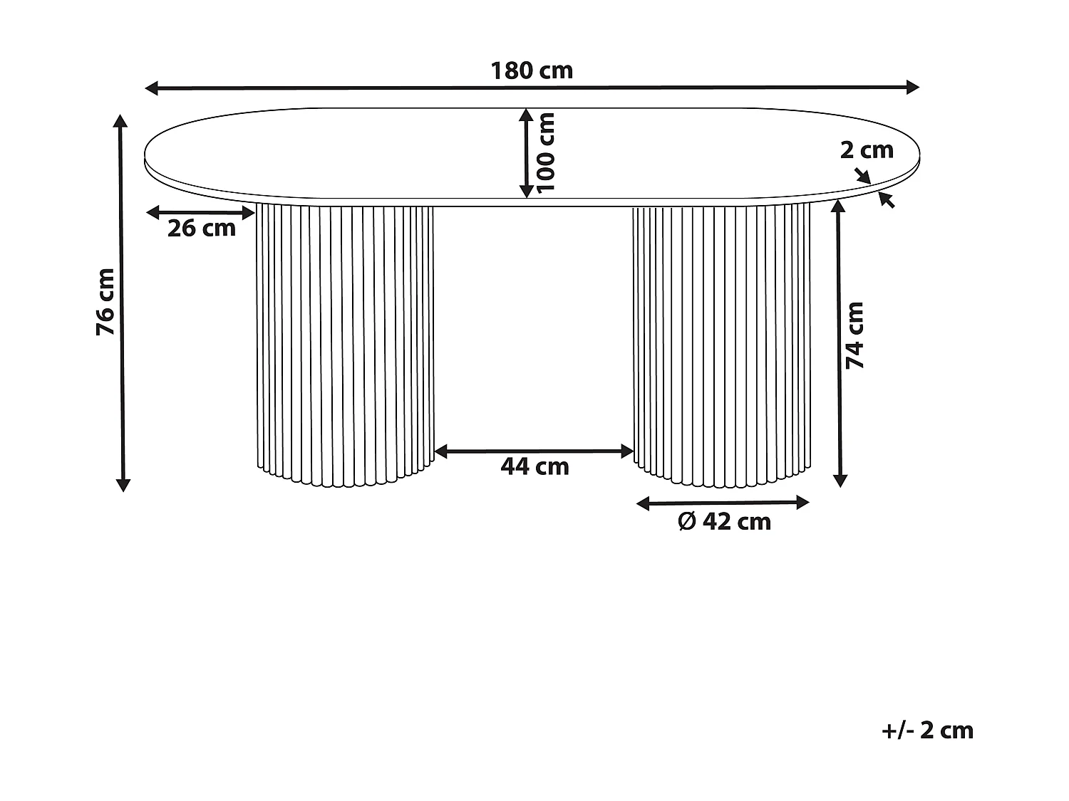 Table de repas SHERIDAN Frêne naturel 180 cm 100 cm