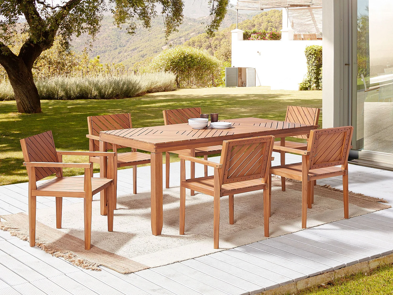 Tuin eettafel BARATTI 180 cm 90 cm Acaciahout Bruin