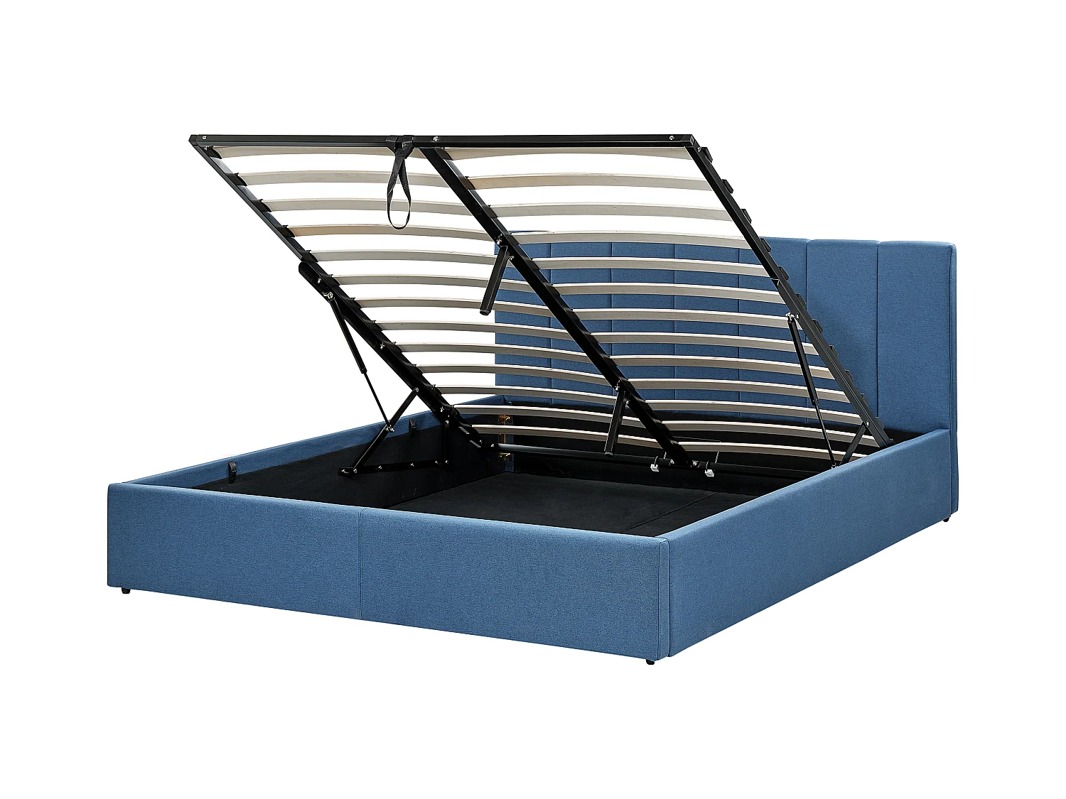 Lit ottoman Tissu DREUX 160 x 200 cm Bleu
