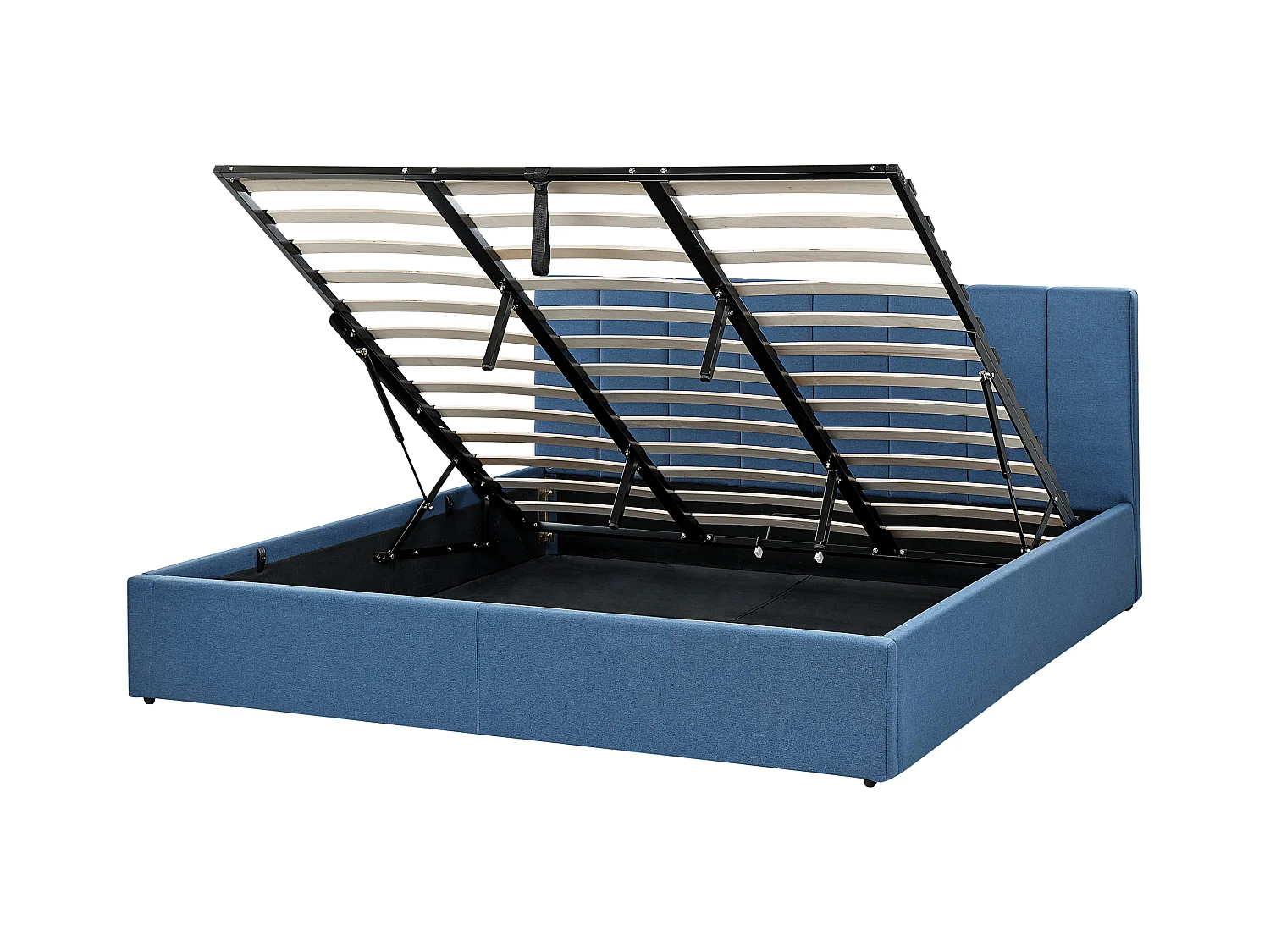 Lit ottoman Tissu DREUX 180 x 200 cm Bleu