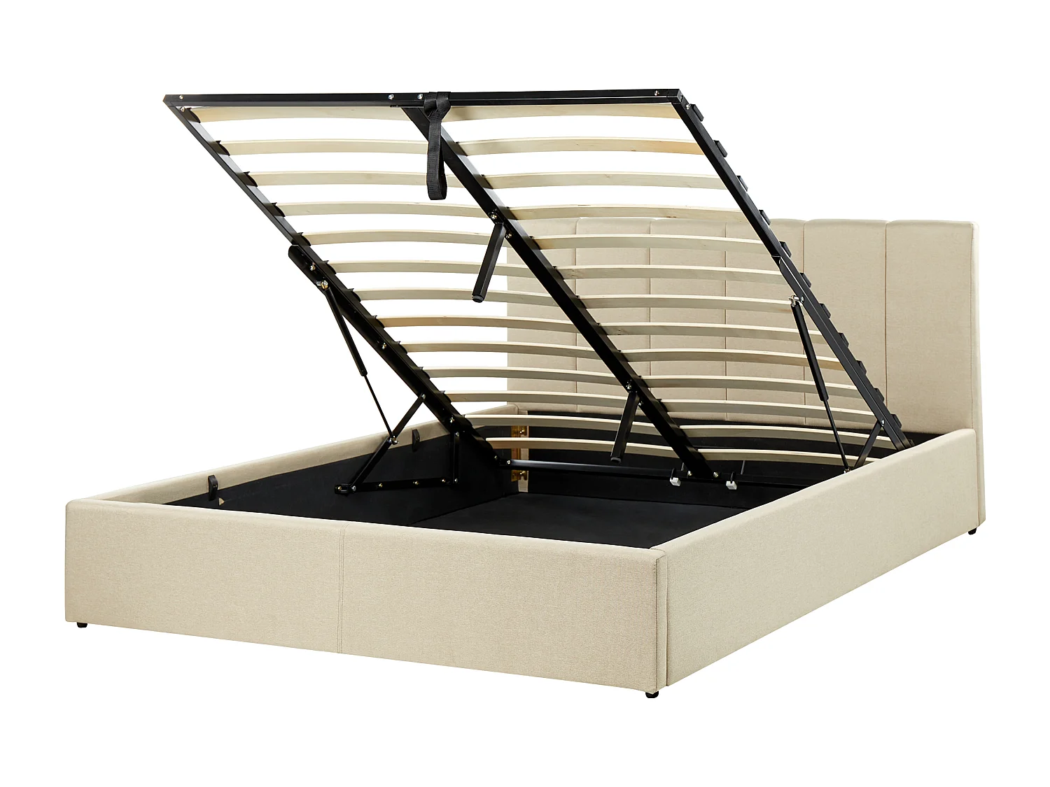 Lit ottoman Tissu DREUX 140 x 200 cm Beige