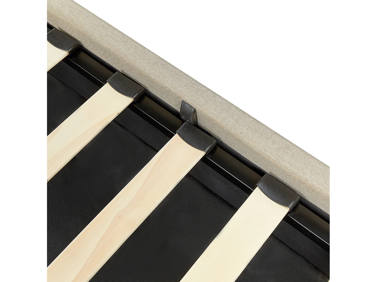 Bett mit Stauraum Stoff DREUX 140 x 200 cm Beige