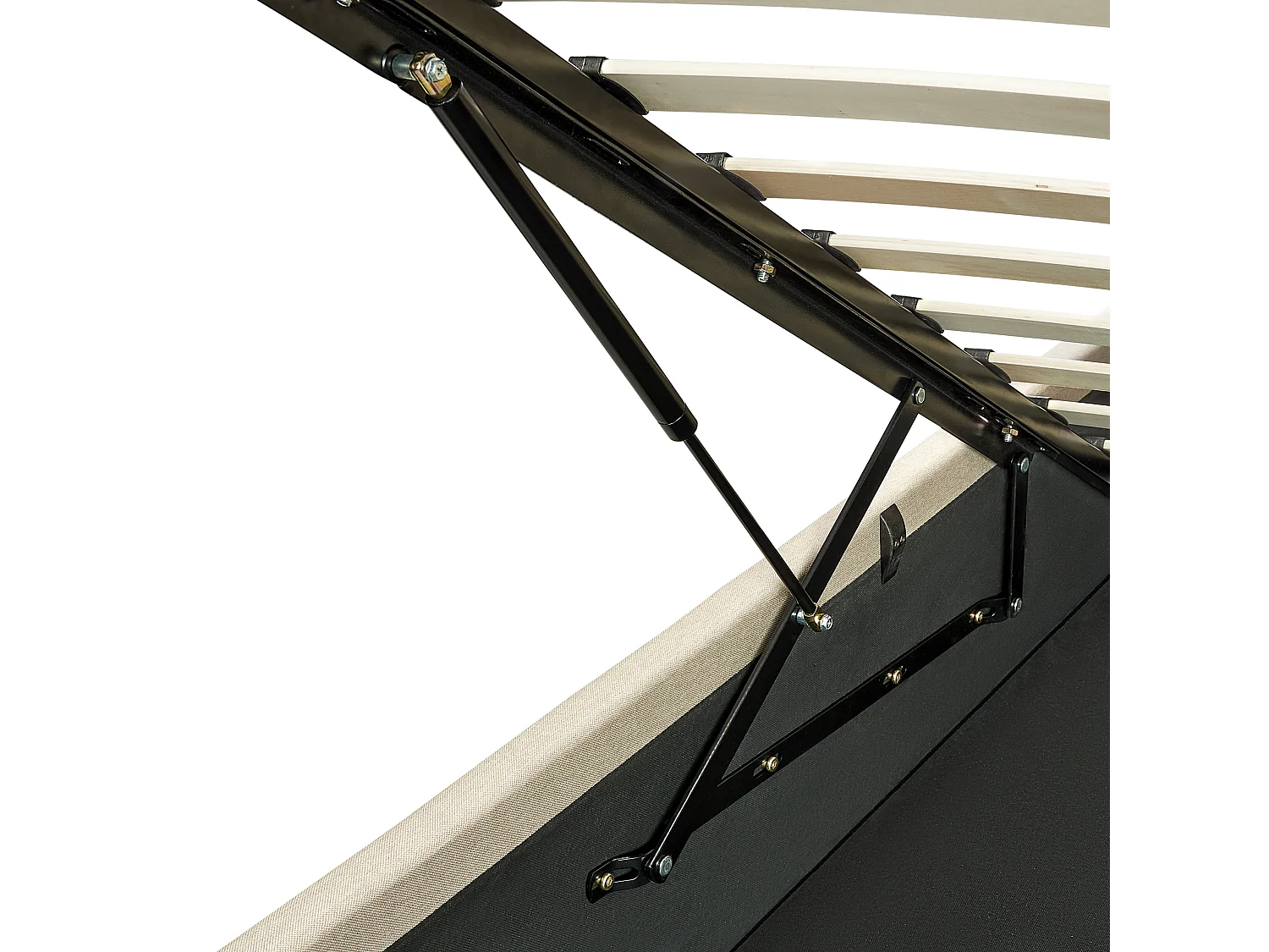 Lit ottoman Tissu DREUX 160 x 200 cm Beige