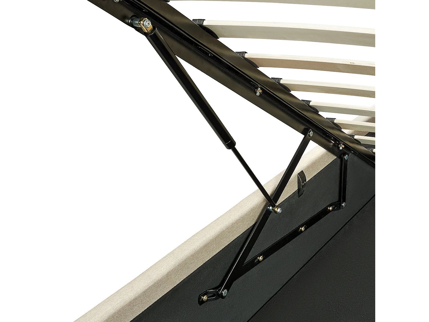 Lit ottoman Tissu DREUX 160 x 200 cm Beige