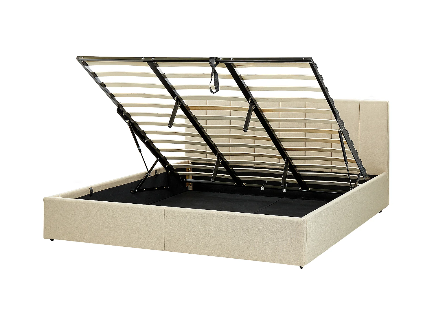 Lit ottoman Tissu DREUX 180 x 200 cm Beige