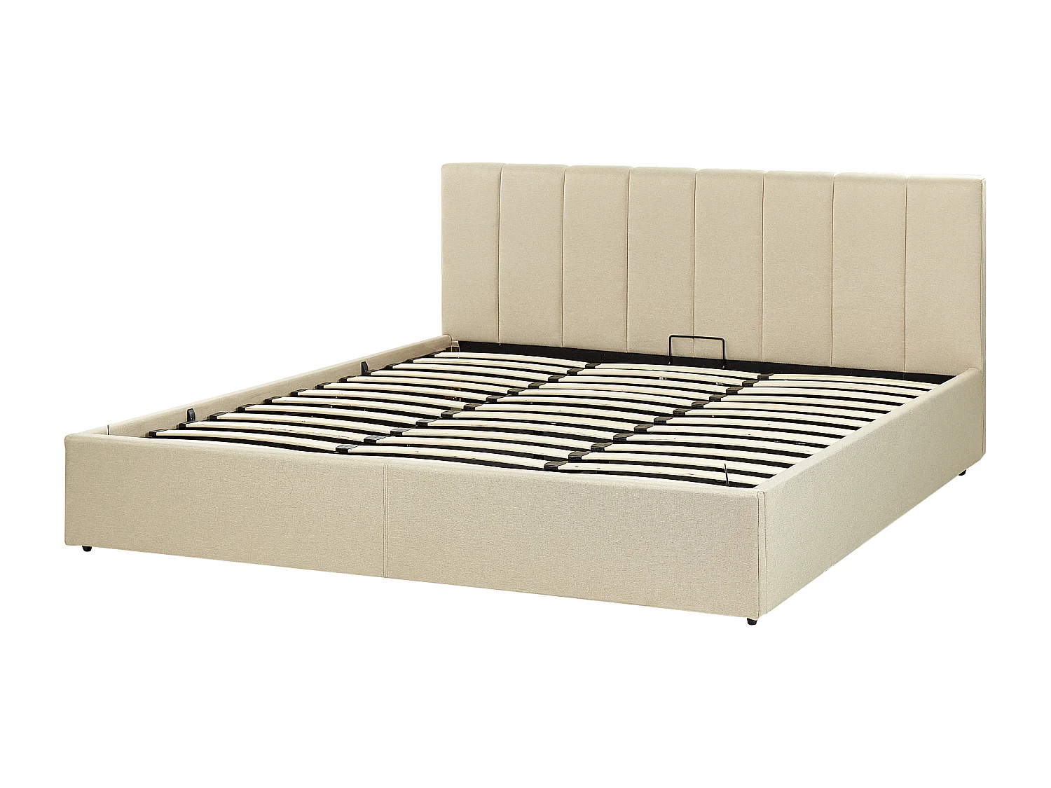 Letto contenitore Tessuto DREUX 180 x 200 cm Beige