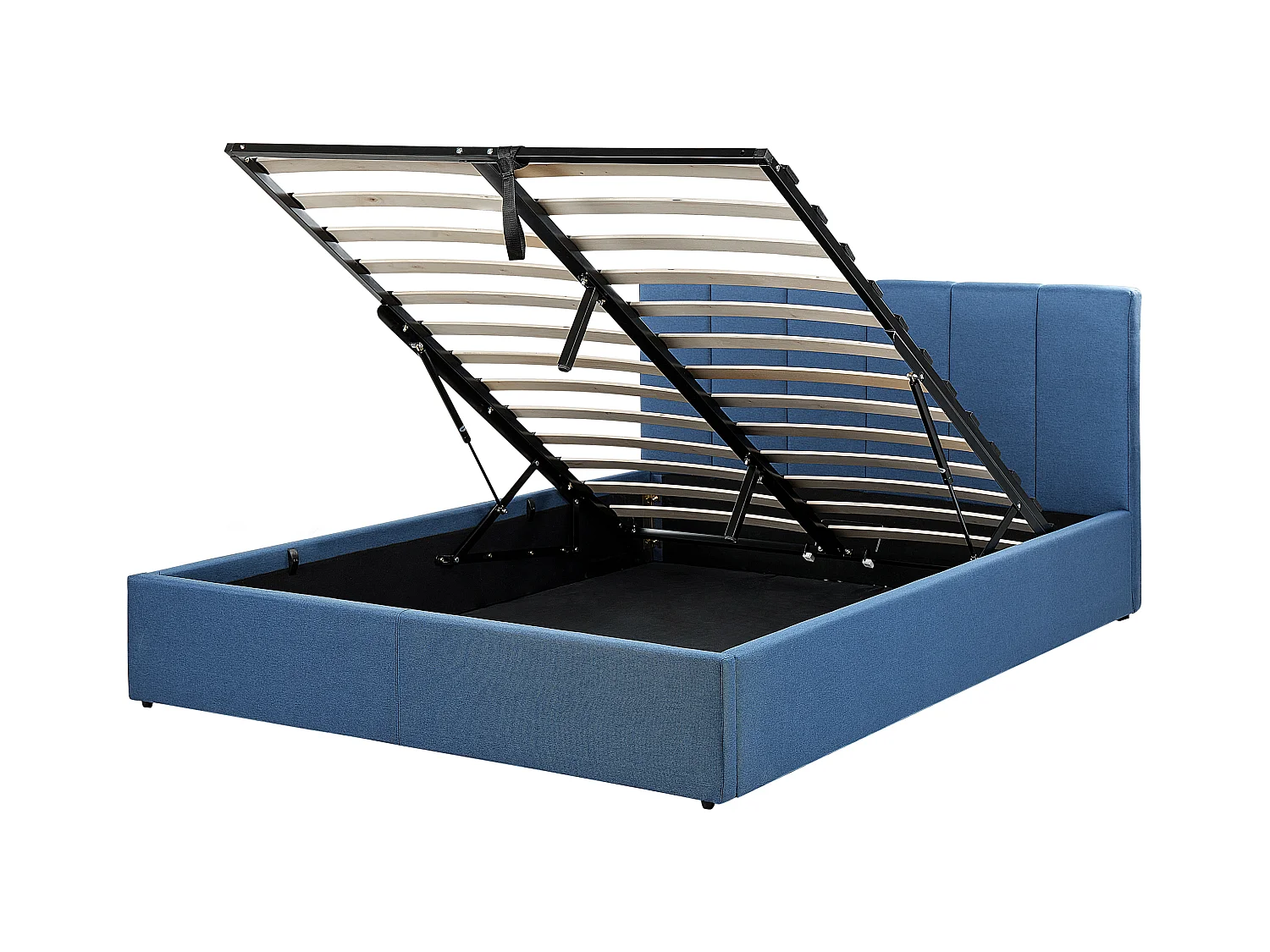 Lit ottoman Tissu DREUX 140 x 200 cm Bleu