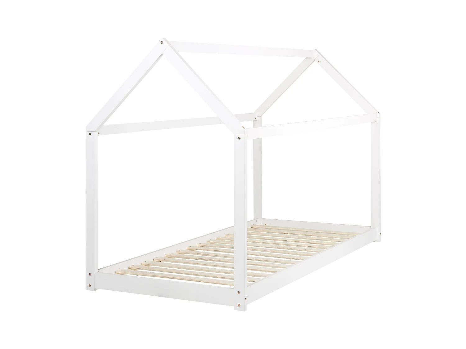Lit d\'enfant Maison Bois de pin TOSSE 90 x 200 cm Blanc