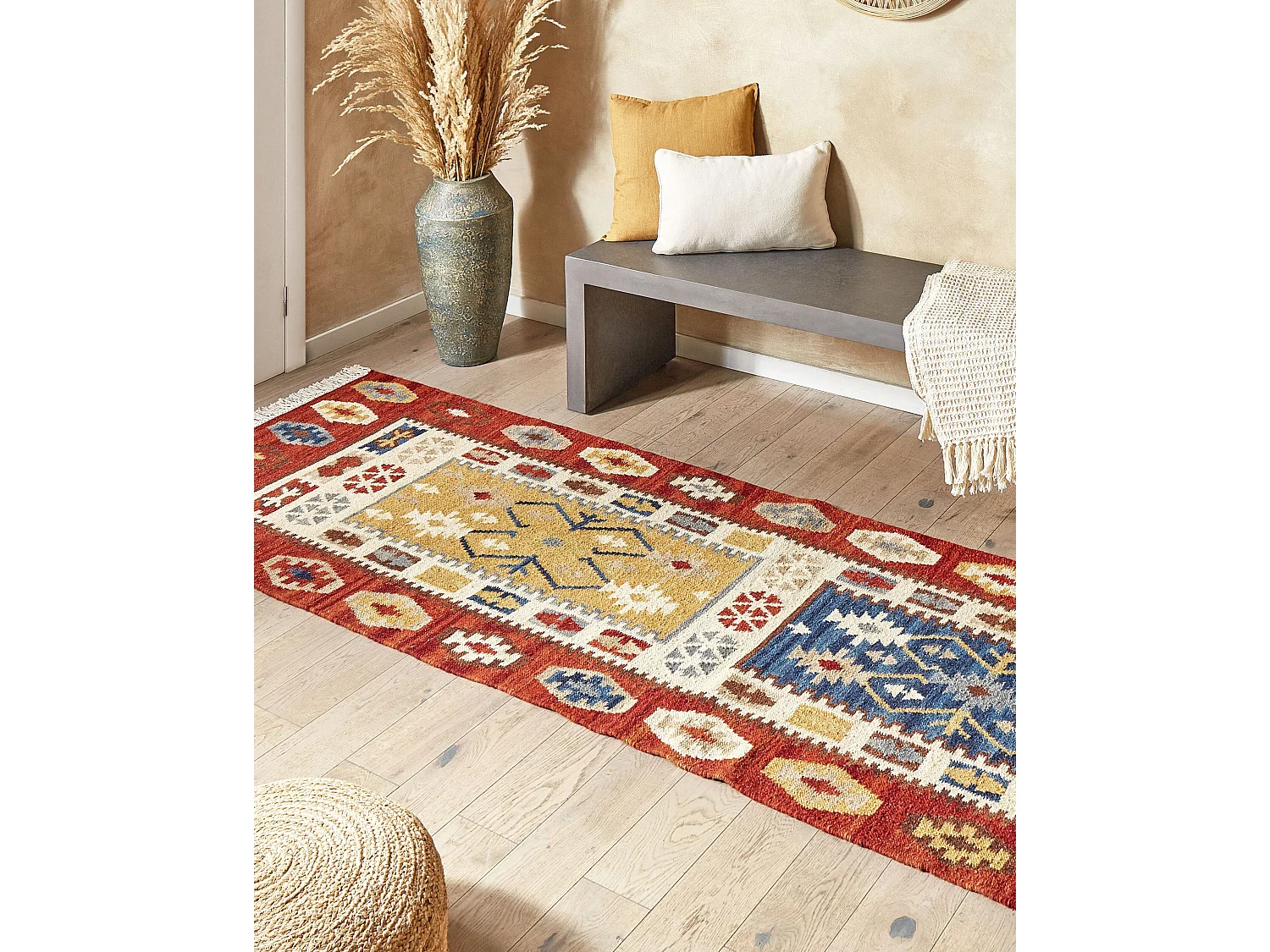 Vloerkleed kelim meerkleurig 80 x 300 cm VOSKEHAT