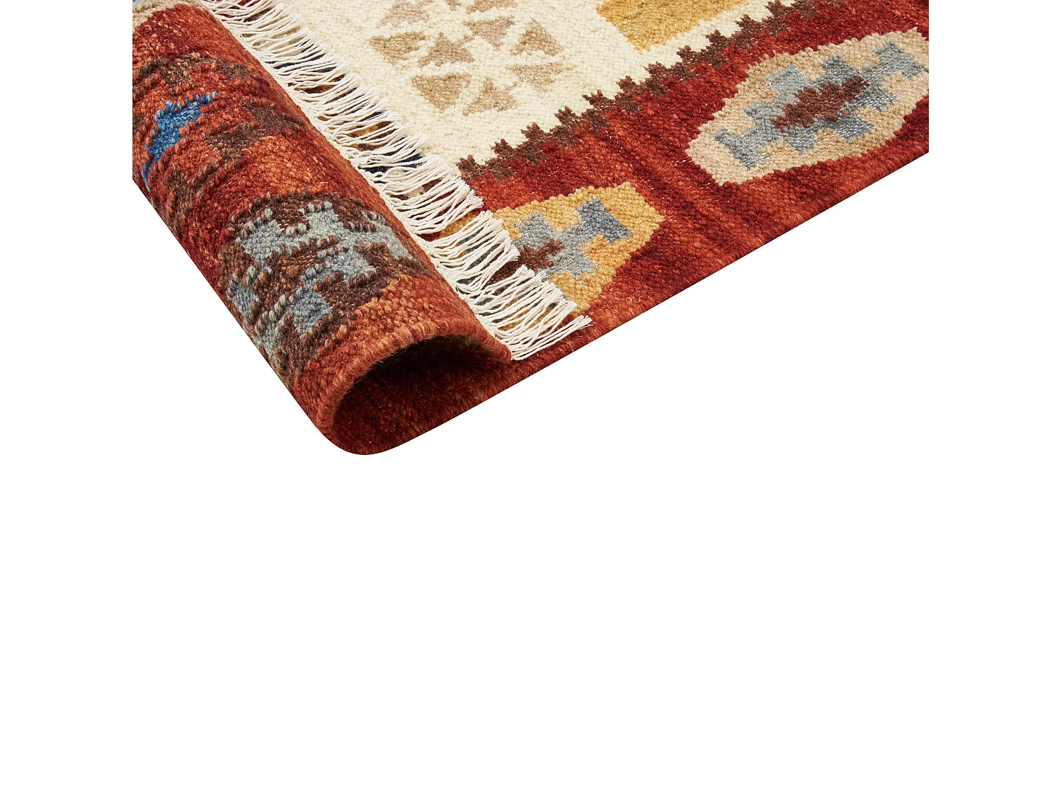 Dywan wełniany kilim 80 x 300 cm wielokolorowy VOSKEHAT