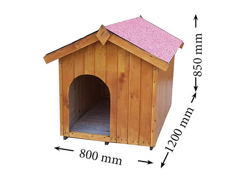 NC0812.01-NICHE À CHIEN BI-PENTE POUR CHIENS MOYENS