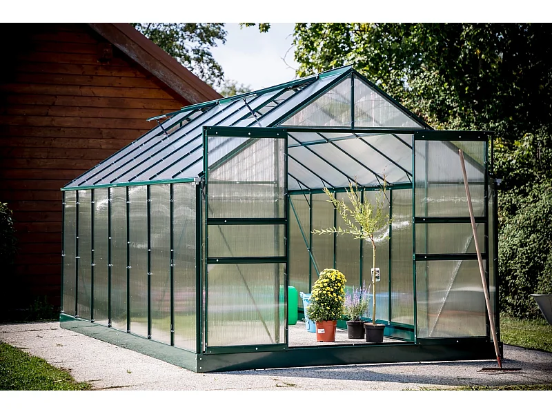 Serre jardin structure aluminium couleur verte