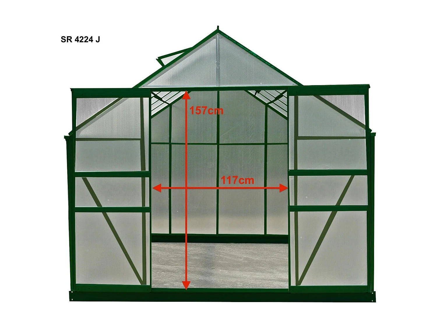 Serre jardin structure aluminium couleur verte