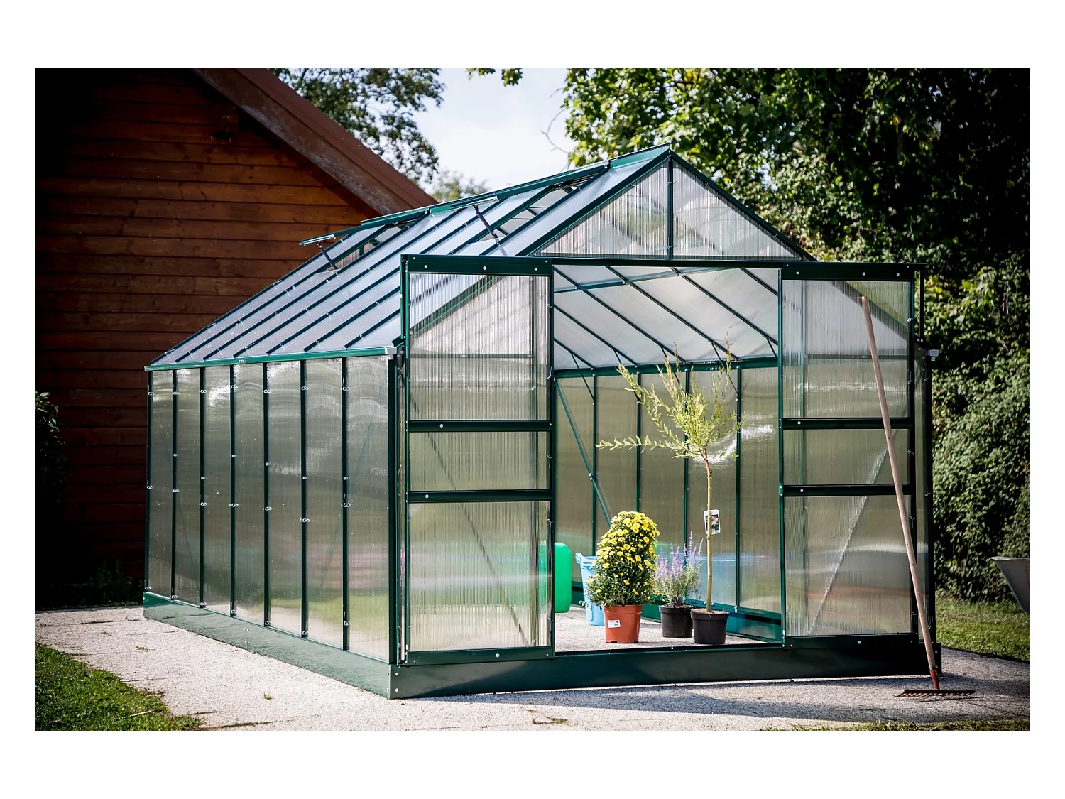 Serre jardin structure aluminium couleur verte