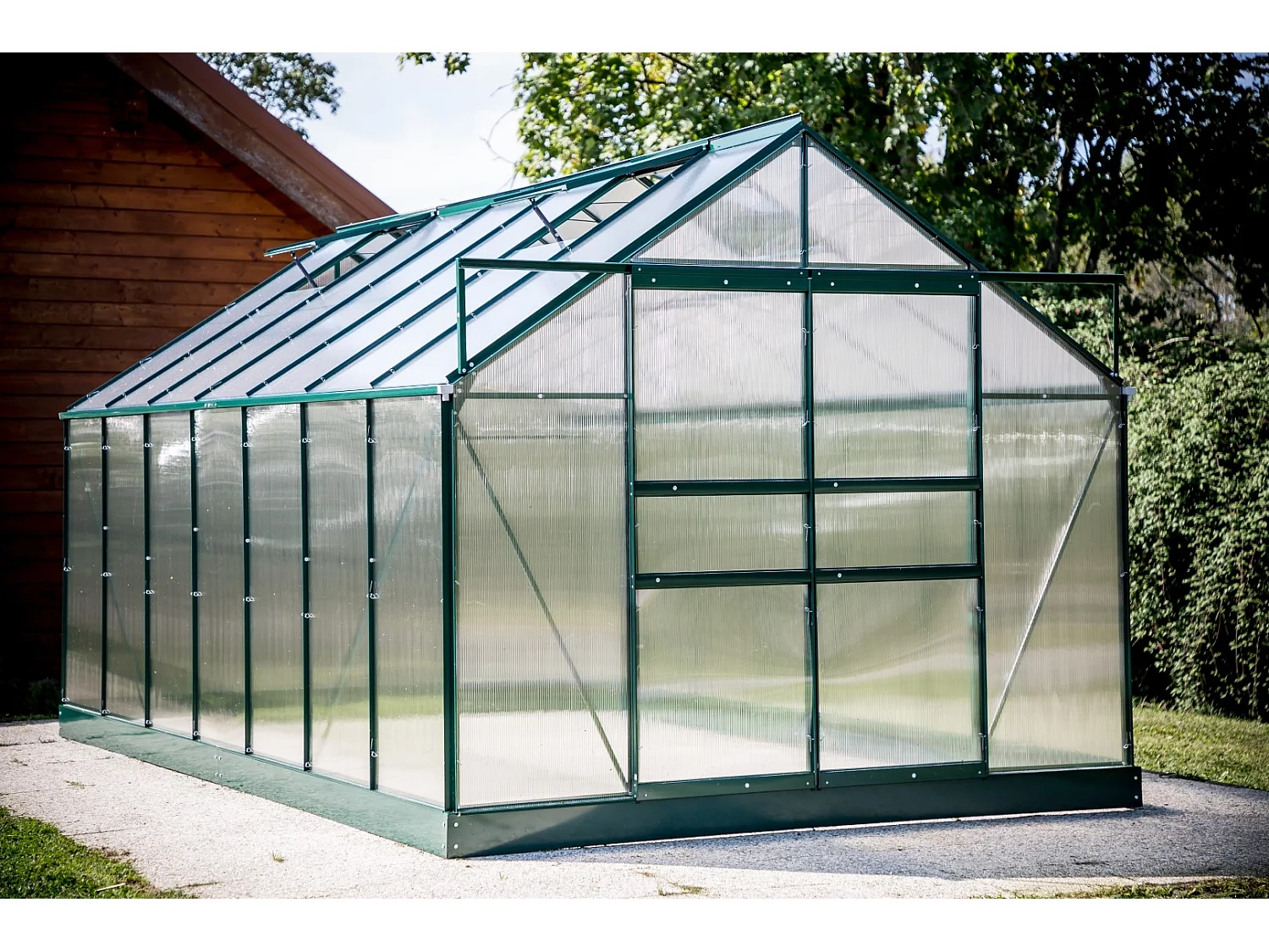 Serre jardin structure aluminium couleur verte
