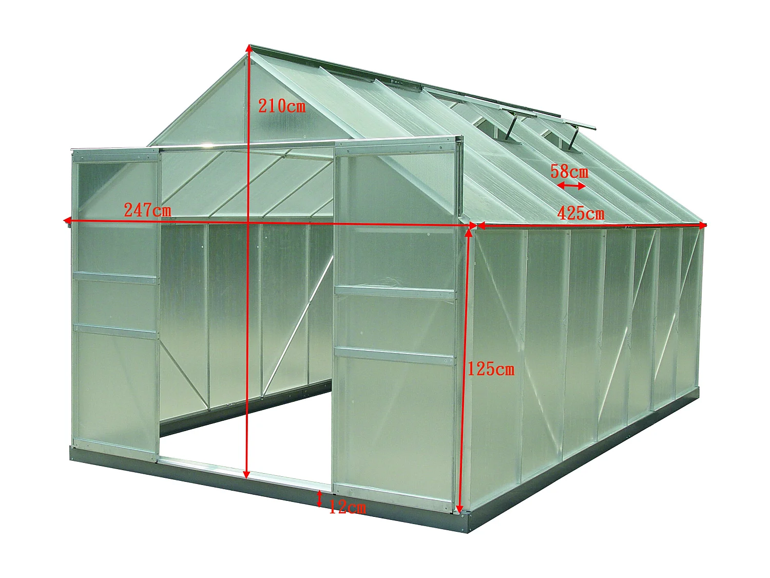 Serre jardin structure aluminium couleur verte