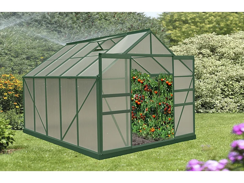 Serre jardin structure aluminium couleur verte