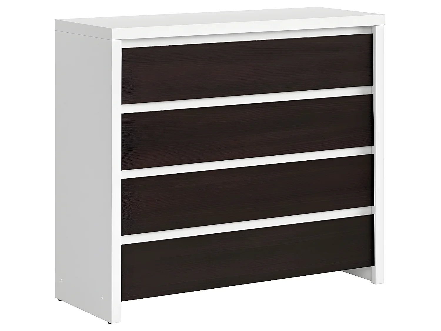 Commode 6 tiroirs Soren Blanc et Bois Wengé