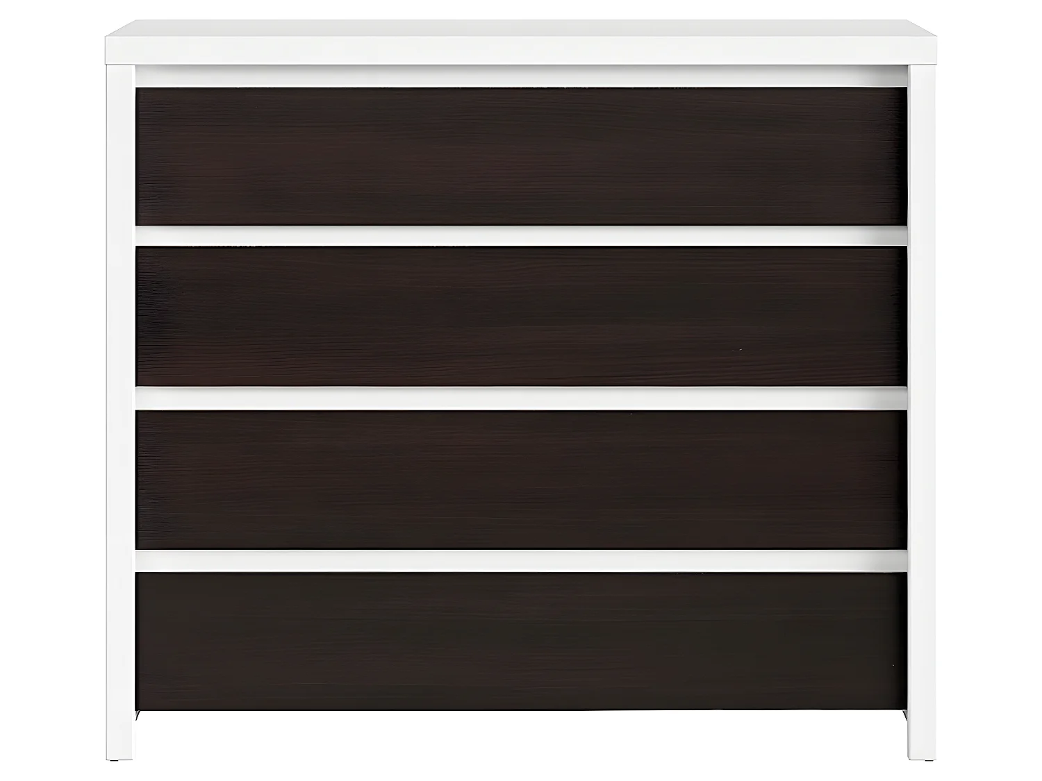 Commode 6 tiroirs Soren Blanc et Bois Wengé