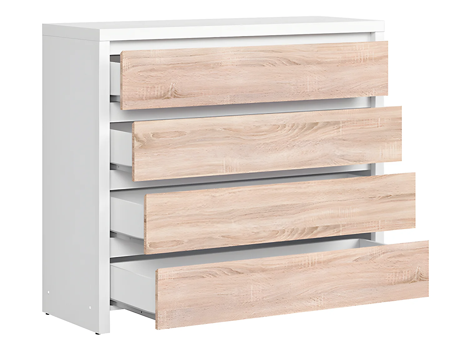 Commode 6 tiroirs Soren Blanc et Bois