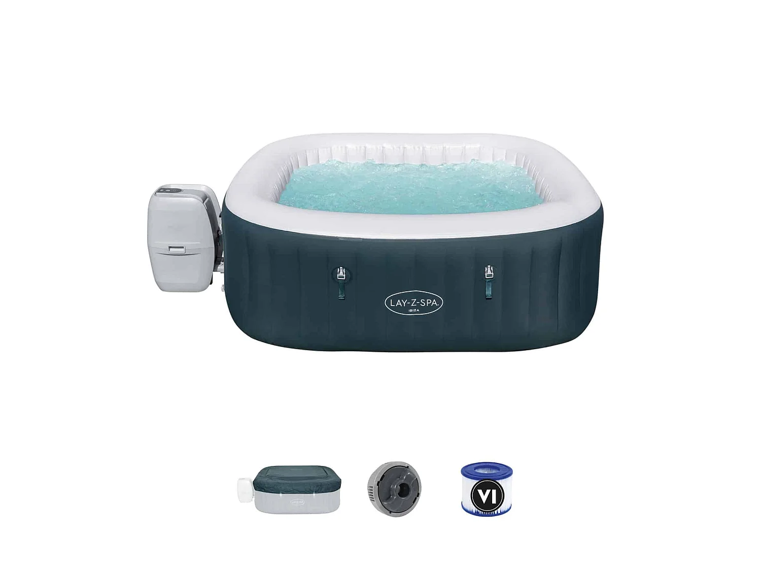 Spa Gonflable Bestway Lay-Z-Spa Ibiza Pour 4-6 personnes Carré 180x180x66 cm